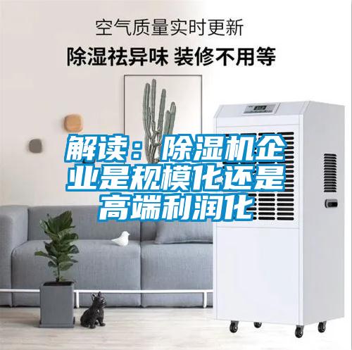 解讀：除濕機(jī)企業(yè)是規(guī)?；€是高端利潤(rùn)化