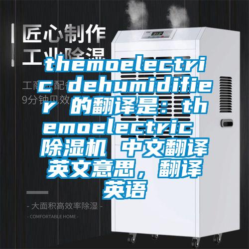 themoelectric dehumidifier 的翻譯是：themoelectric 除濕機 中文翻譯英文意思，翻譯英語