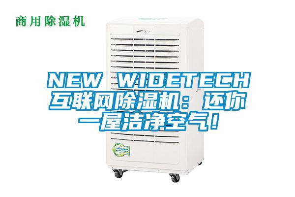 NEW WIDETECH互聯(lián)網(wǎng)除濕機(jī)：還你一屋潔凈空氣！