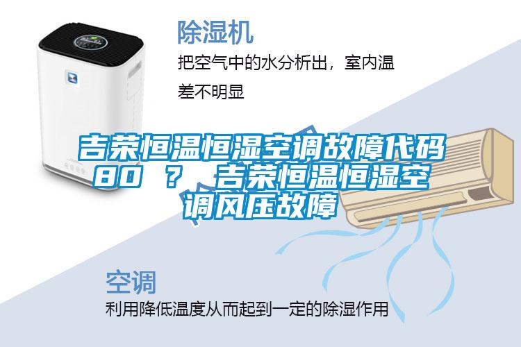 吉榮恒溫恒濕空調(diào)故障代碼80 ？ 吉榮恒溫恒濕空調(diào)風(fēng)壓故障