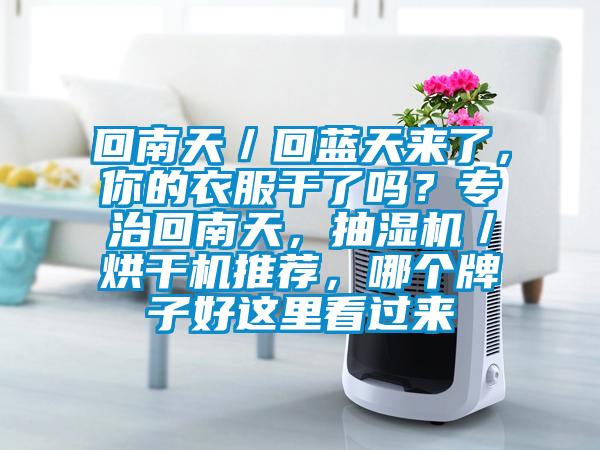 回南天／回藍(lán)天來了，你的衣服干了嗎？專治回南天，抽濕機(jī)／烘干機(jī)推薦，哪個牌子好這里看過來