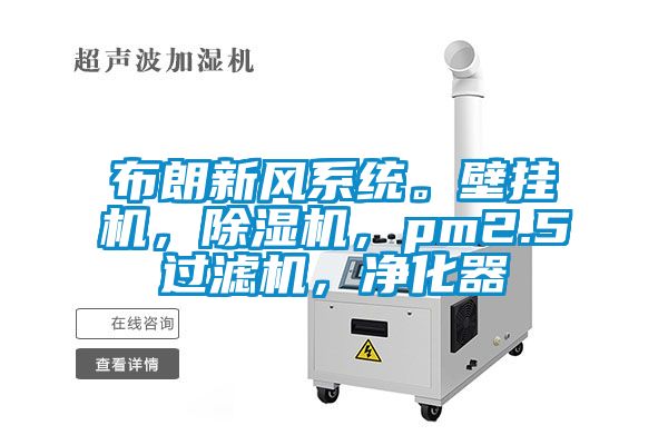 布朗新風系統(tǒng)。壁掛機，除濕機，pm2.5過濾機，凈化器