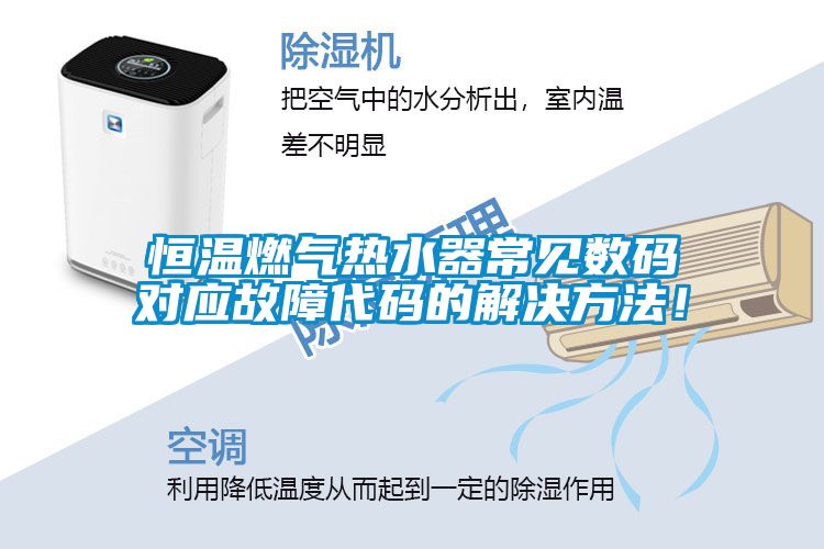 恒溫燃氣熱水器常見數(shù)碼對應故障代碼的解決方法！