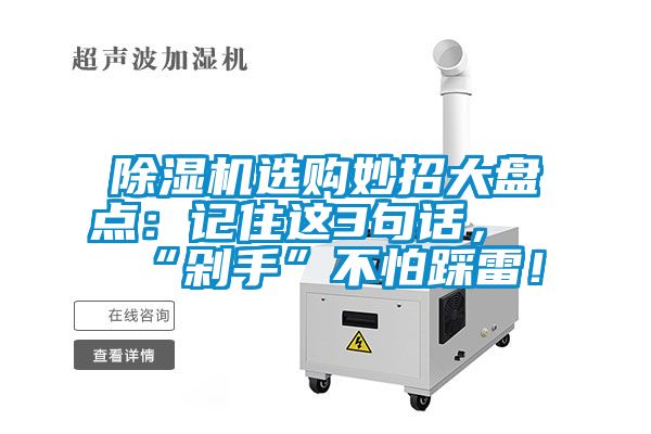 除濕機(jī)選購(gòu)妙招大盤點(diǎn)：記住這3句話，“剁手”不怕踩雷！